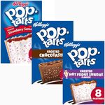 Breakfast Toaster Bundle Containing Kellogg's Pop Tarts Frosted Strawberry, Chocotastic and Hot Fudge Sundae 384g Each (3 Pack)