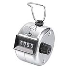 White Deer Hand Tally Counter 4 Digit Number Dual Clicker Golf Handy Convenient Metal Case (Silver)