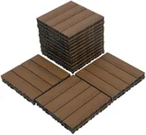 GarveeTech 18 Pack Wood Plastic Interlocking Flooring Tiles, 12"x 12" Interlocking Deck Tiles Patio Floor Decking Tiles for Balcony Flooring, Indoor and Outdoor Use, Maintenance-Free