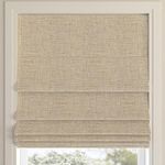 Sun Zero Seraphina Textured 100% Blackout Cordless Roman Shade, 27" x 64", Taupe