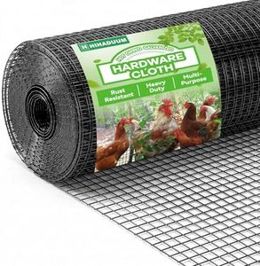 Black Hardware Cloth 1/2 Inch 16in x 50ft - 19 Gauge Vinyl Coated Welded Wire Mesh Roll for Chicken Coop, Garden Fence, Rabbit & Rodent Protection, Durable Rust Resistant Wire Fencing