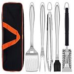 Herogo BBQ Tool Sets, 6 Piece Heavy Duty Stainless Steel Barbecue Accessories with Portable Bag, BBQ Utensil Set Includes Spatula, Fork, Tong and Cleaning Brush, Grill Tool for Outdoor Camping Picnic