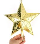 APSAMBR-1 pcs 3D Glitter Star Christmas Tree Topper Decoration Hanging Christmas Treetop Star Ornament for Christmas Celebration(8inch) Color-Sliver