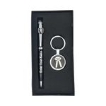 AS Store Personalized Advocate Pen And Keychain Set Customized Pen With Name Engraved Twist Ball Pen With Advocate Logo Combo Gift For Lawyer Sister Brother Father Friend - Black