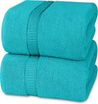 Utopia Towels - Luxurious Jumbo Bath Sheet (35 x 70 Inches) - 600 GSM 100% Ring Spun Cotton Highly Absorbent and Quick Dry Extra Large Bath Towel - Super Soft Hotel Quality Towel (Turquoise, 2 Pack)