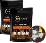 Fireflame Quick Instant Fire Starter - 100% Waterproof All-Purpose Indoor & Outdoor Firestarter, for Charcoal Starter, Campfire, Fireplace, Firepit, Smoker - Odorless and Food Safe - Total 40 Pouches