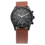 Titan Men's Metropolitan Charm: Men's Multifunctional Black Watch with Leather Strap-NS1805NL01