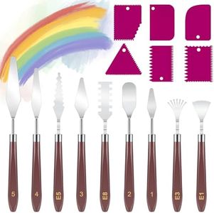 15 Pezzi Spatole per Pittura, Spatola set, 9 Spatola per Pittura e 6 Coltelli per Pittura, Coltelli di Pittura per Pittura Acrilica, Decorativa, Pittura ad Olio, Acrilico, Piccola, Pittura su Tela