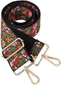 Dsigo Purse Strap, 2" Wide Gold Buckle Embroidery Crossbody Shoulder Strap for Bag Handbag Canvas Bag Crossbody Bags, Orange Cashews