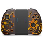 FUNLAB Luminous Switch Controller Compatible with Switch/OLED, Ergonomic Joypad Controller for Handheld Mode with 7 LED Colors/Paddle/Turbo - brown