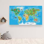 World Map Poster For Kids Classroom