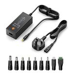 Zolt 45W Universal Power Adapter AC to DC 5V 6V 7.5V 9V 12V 13.5V 15V 1A 2A 3A Power Supply Transformer Adaptor for CCTV Camera TV Box HUB Tablet Speaker and More Electronics, 3000mA Max.