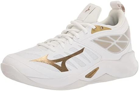 Mizuno Women's Wave Dimension Volleyball Shoe, White-Gold, 9.5