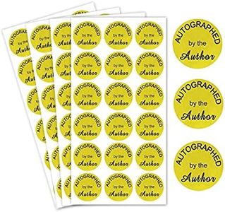 Autographed by The Author Stickers, 1.18 inch Round Laminated Gold Foil Autographed Sticker - 1008 Labels/Pack