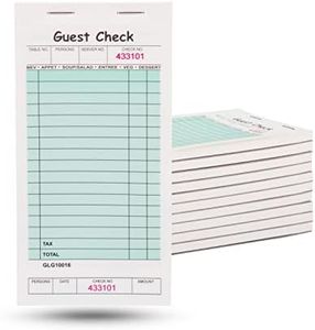 10-Pack of 50 Page Guest Checks for Professional Restaurants | Guest Checks Books for Servers | Server Note Pads | Guest Checks Pads - 7" x 3.6"