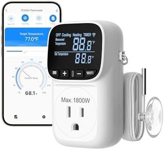 DEWENWILS Smart WiFi Temperature Controller, 15A 1800W Thermostat Controlled Outlet Plug, Bluetooth APP Remote Control, 24 Hour Schedule Timer, for Greenhouses, Incubators, Brewing, Reptiles, Garages
