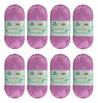 8 Skeins Crochet Knitting Yarn 70% Rayon derived from Bamboo, 30% Cotton Superfine Fingering Weight Sunny Cat Cotonnio Imported (Violet Aster)