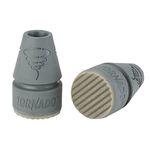 Thomas Fetterman Tornado SBR (Solid Body Rain) Cane & Crutch Tips, Fits Shafts of 3/4 to 1 inch, Gray, Pair