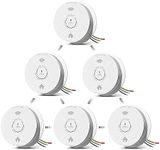 Siterlink Hardwired Interconnected Smoke and Carbon Monoxide Detector Combo, 2 in 1 Smoke and CO Detector with 2 AA Batteries Back Up, AC Smoke and CO Alarm, Voice Alert, Self-Check, 6 Pack