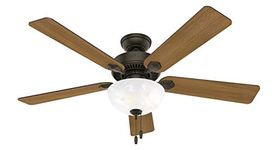 Hunter Fan Company Swanson 52-inch Indoor New Bronze Traditional Ceiling Fan With Bright LED Light Kit, Pull Chains, and Reversible WhisperWind Motor Included