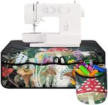 Eheartsgir Fantastic Mushroom & Butterfly Sewing Machine Carrying Pad for Table Foldable Anti-Stains Decorative Pad Organizer for Brother, Singer, Bernina and Most Machines