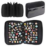 PACMAXI Enamel Pin Display Pages Pin Carrying Case, Pins Collection Storage Organizer Case, Travel Brooch Pin Display Bag with 6 Binder(Pins Not Included)