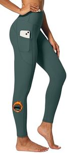 IUGA Fleece Lined Leggings with Pockets for Women Thermal Leggings for Women High Waisted Yoga Pants Winter Workout Leggings Dark Green
