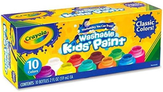 Crayola Washable Kids Set Activity Paint, Multi 10 per