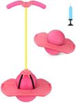 Christoy Pogo Jumper with Handle and Ball Pump, High Jump Toy Bounce Jump Trick Board Pogo Bouncing Ball Safe and Fun Pogo Stick for Kids Boys Girls and Adults (Pink)