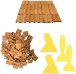 Cayway 100 PCS Mini Red Roof Tiles Model Building Set, 18mm Fake Tiles Model Sand Table Micro Landscape Accessories DIY Dollhouse Bricks Diorama Fairy