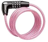 Schwinn SW77862-3 Coil Combo Lock, Pink, 5-Feet x 8mm