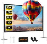 Outdoor Projector Screen with Stand - 100 inch Portable Projector Screen Indoor Outdoor Projection Screen 16:9 4K HD Outdoor Movie Screen with Carry Bag,Enioy Home Theater Projection Screen.