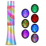 Lava Lamp,Rainbow Glitter Lamps with Automatic Color Changing Function,12-inch Desk Lamp with Clear Liquid,USB Powered Night Light for Home Living Room Decoration,Gift for Kids Teens Adults