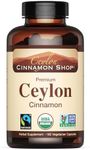 Organic Ceylon Cinnamon (100% Certified) Supplement, 180 Capsules, 3 Month Supply