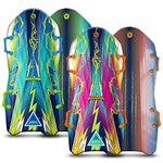 Artikfun Premium Recreational Winter Foam Snow Sled 2-Pack | Tow Rope and Handles | Sized for Youth and Adults | Contoured Deck Design | 50in-127cm Design Length |