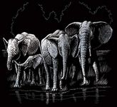 Royal Brush Silver Foil Engraving Art Kit 8"X10", Elephant Herd