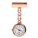 WONOLO Nurse Lapel Pin Fob Watch Nursing Hanging Medical Doctor Pendant Pocket Watch (Rose Gold)