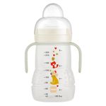 MAM Trainer Night 220 ml, Baby Cup with Glow in The Dark Handles Suitable from 4+ Months, Trainer Cup for Independent Drinking, Spill-Free Toddler Cup, Cream (Designs May Vary)