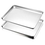 HaWare Baking Tray Set of 2, Stainless Steel Oven Tray– Large Cookie Sheet Pan for Baking Cooking Serving - 40 x 30 x 2.5 cm, Healthy & Non Toxic, Easy Clean & Dishwasher Safe