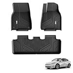 3W Floor Mats Fit for Tesla Model Y 2021-2024 2024 (Not for Juniper), All Weather Dog Friendly TPE Car Mat, Waterproof Anti-Slip Easy to Clean Heavy Duty Model Y Accessories