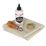 Complete Repair Kit for Canvas Tents, Pop-Up Campers, Tarps, Marine and Boat Covers | with 6oz Tear Mender Glue, Speedy Stitcher Sewing Awl/Needles, Over 6 Sq Ft of Canvas and 30 Yards of Waxed Thread