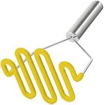 Urbanstrive Non-Scratch Silicone Potato Masher Kitchen Tool, Potatoes Masher Potato Masher Stainless Steel Wrapped In Premium Silicone, Potato Smasher, Yellow