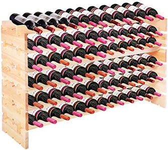 GIANTEX Porta Vino per 72 Bottiglie, Scaffale Portaoggetti per Vino, Portabottiglie di Vino in Legno, Mobiletto per Conservazione Di Vino, Vintage, per Cucina, Bar, 119 x 29 x 71,5 cm