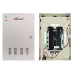 Visionis VS-AXESS-4ETL Four Door Network Access Control System Panel Controller Board and Power Supply Cabinet for 4 Doors Security with TCP/IP Wiegand and Desktop Software 10,000 Users