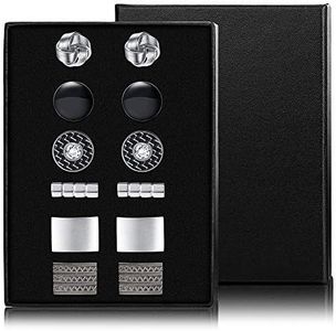 YADOCA 6 Pezzi Rame Gioielli Gemelli Camicia Uomo Matrimonio Eleganti Classici attività Commerciale Regalo Scatola