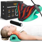 nalax Neck Stretcher for Neck Pain, Neck and Shoulder Relaxer with Graphene Heating Pad & Power Bank, 3 Heat Settings&15min Auto Shut Off, Neck Pillows for Pain Relief Sleeping