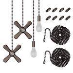 ELFCAB Ceiling Fan Pull Chain , Including 4Pcs Beaded Ball Fan Pull Chain Pendant, Extra 8Pcs Pull Loop Connectors, 2Pcs 36 inches Fan Pull Chain Extension. (Oil Rubbed Bronze)