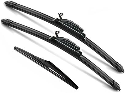 JustCar 3 wipers Replacement for 2008-2020 Lexus LX570 2008-2011 2013-2020 Toyota Land Cruiser, Windshield Wiper Blades Original Equipment Replacement - 24"/22"/12A" (Set of 3) U/J HOOK