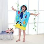 Kradyl Kroft Hooded Poncho Towel for Kids | Double Side Terry | Printed Cape Towels for Kids (Scuba)