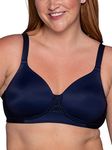 Vanity Fair Women's Full Figure Beauty Back Smoothing Bra (36c-42h), Wirefree-Navy, 36C